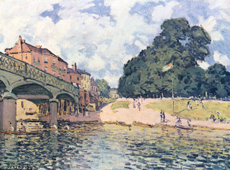 Alfred Sisley Bridge at Hampton Court, Spain oil painting art